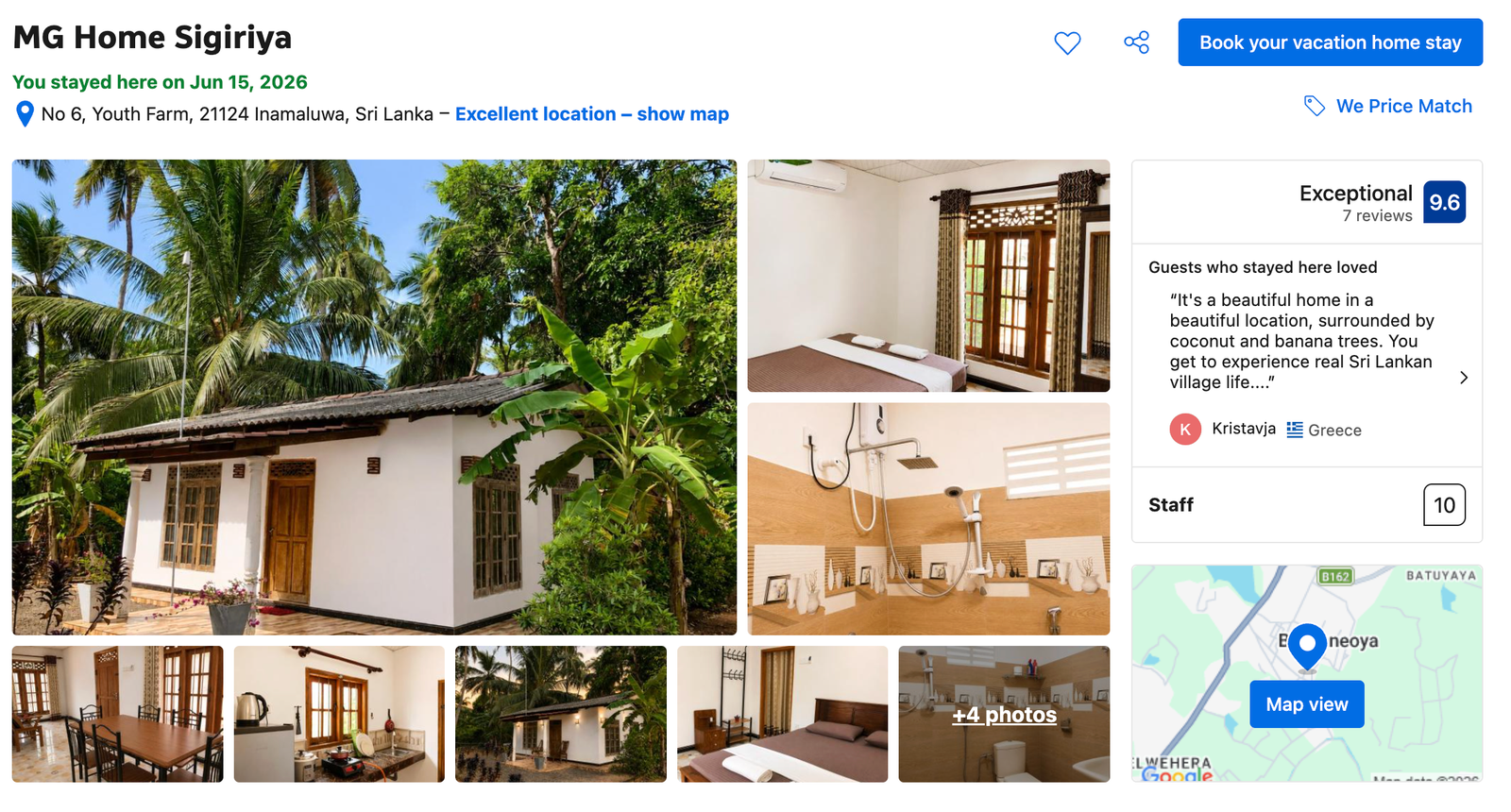 Actual Booking.com listing screenshot after the profile update